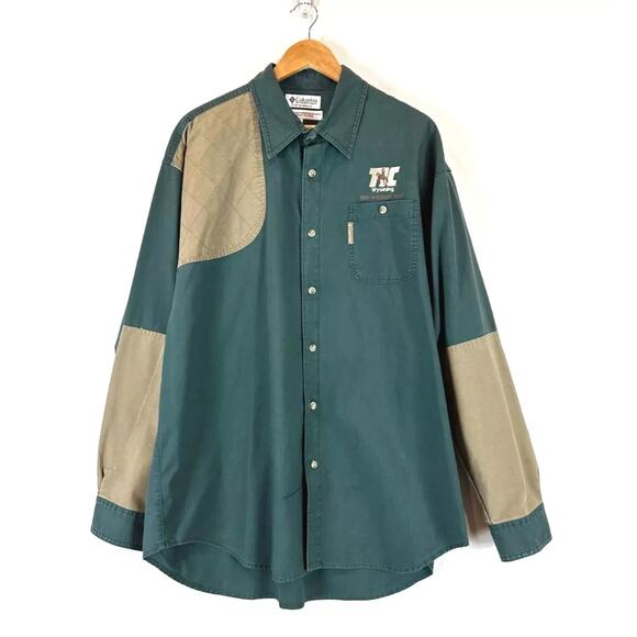 Vintage Columbia Button Up Long Sleeve Shirt XL Work-Shirt Outdoors Hunting Y2K - Picture 1 of 5